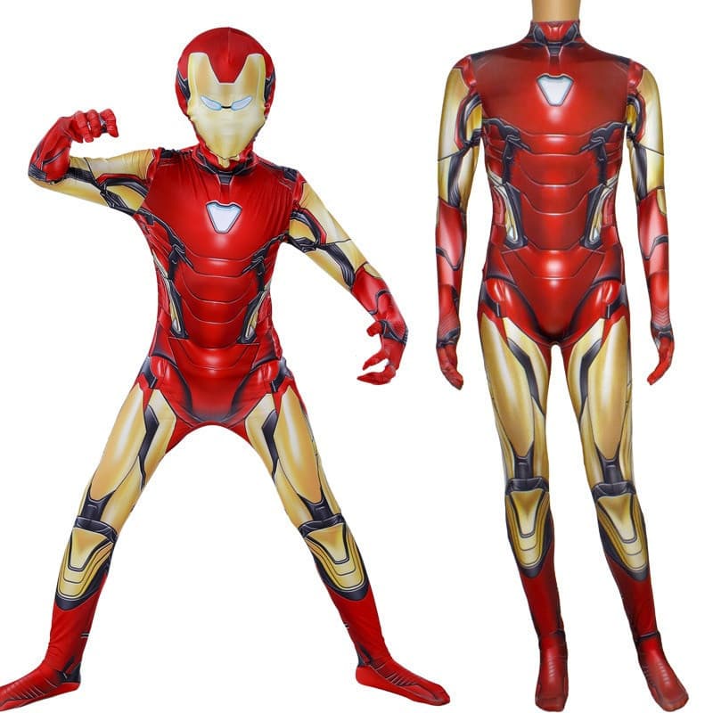 Fantasia do Homem de Ferro para Adultos e Crianças, Macacão de Super-Herói do Endgame para Cosplay de Halloween e Festa