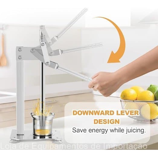 Espremedor Manual de Bancada Inox Dupla Função Suco Frutas e Moagem de Nozes Excelente Custo Benefício