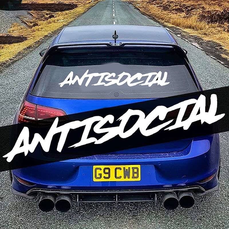 [RE] Antisocial Carro Stier Bandeira Pára-Brisa Creativepetition Carta Estilo Decorativo Decalques De Vinil Veículo Tru