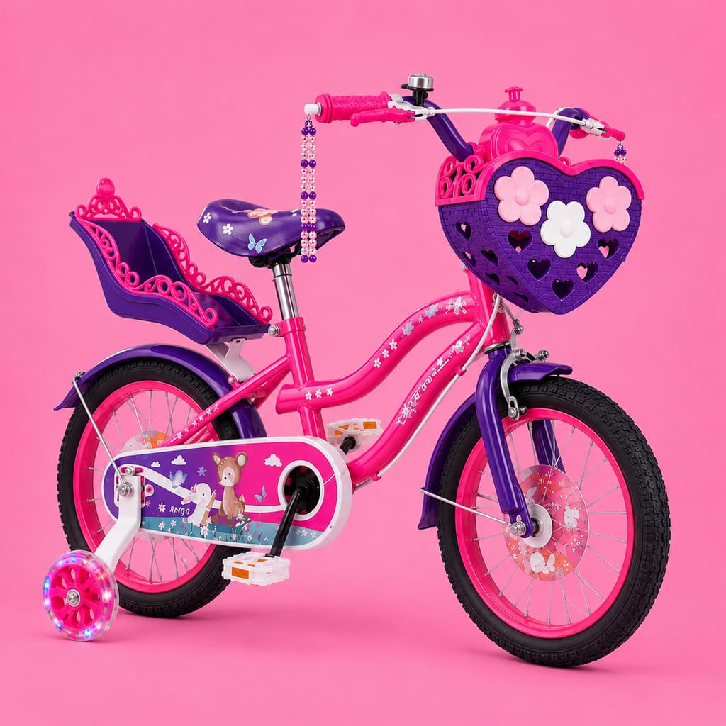 Bicicleta Infantil Roxo Menina Aro 16 Lovers 1 Led Premium