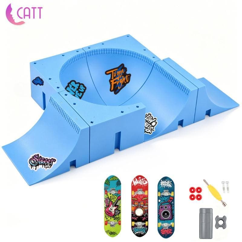 [Dadada2] Parque De Fingerboard Com Skates Mini Finger Skate Park Set Dedo Rampa Completa Starter
