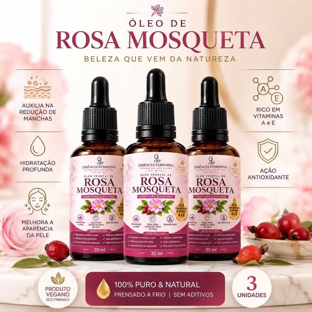 Óleo de Rosa Mosqueta Rubiginosa 100% PURO Kit com 2