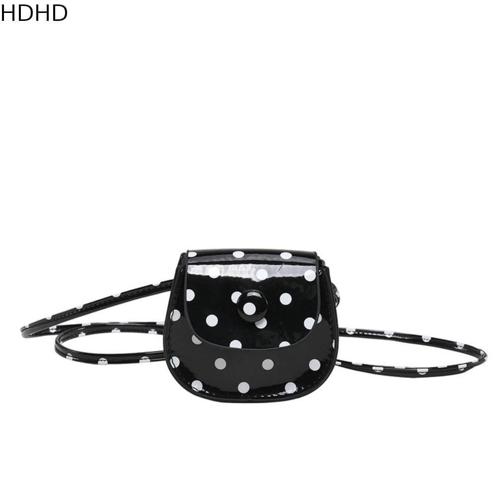 Bolsa De Ombro Pequena HDHD , Material De Couro PU Com Padrão De Bolinhas Mini Crossbody , Tamanho Compacto