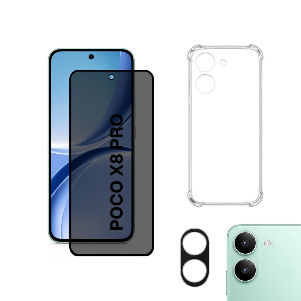 Kit de proteção para Poco X8 Pro | Película de privacidade fosca capa película da câmera