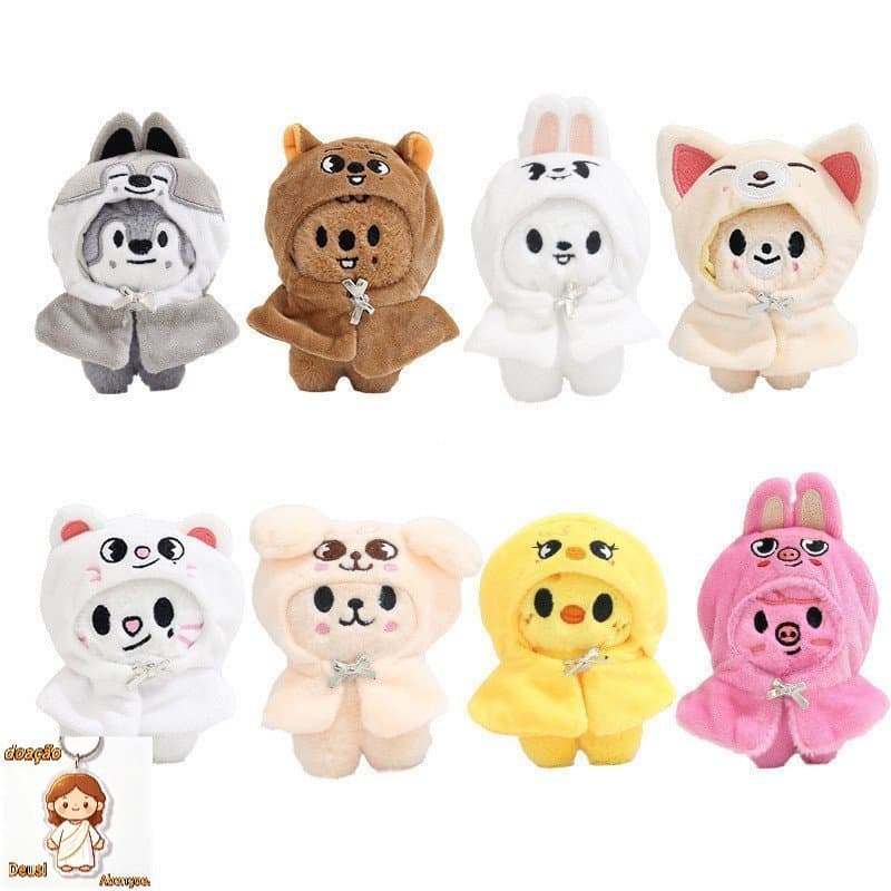Boneco de Pelúcia de 10cm do Ídolo do Kpop Stray Kids com Capa Fofa e Roupas Colecionáveis para Fãs do SKZ RDW1