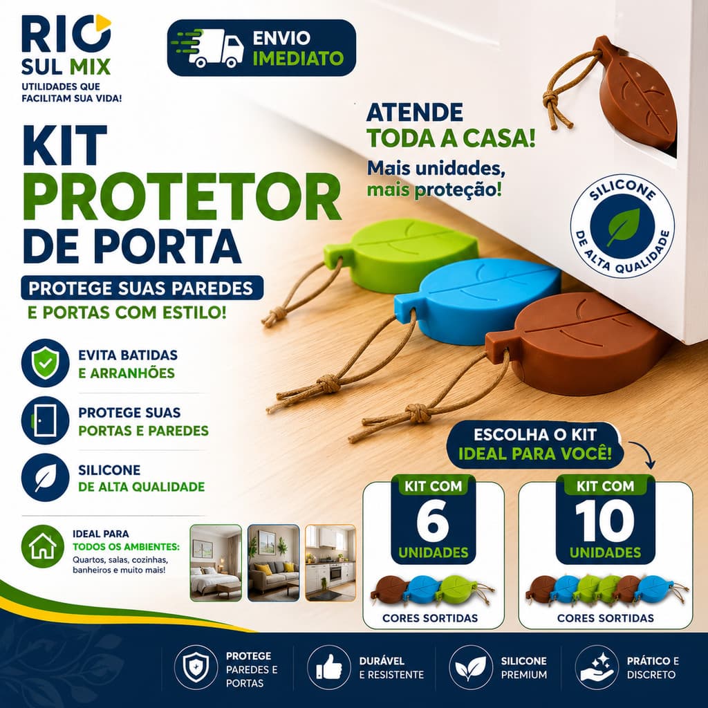 Kit Trava Protetor Batente Folha Silicone Para Porta Segurança Infantil Com Corda Para Pendurar