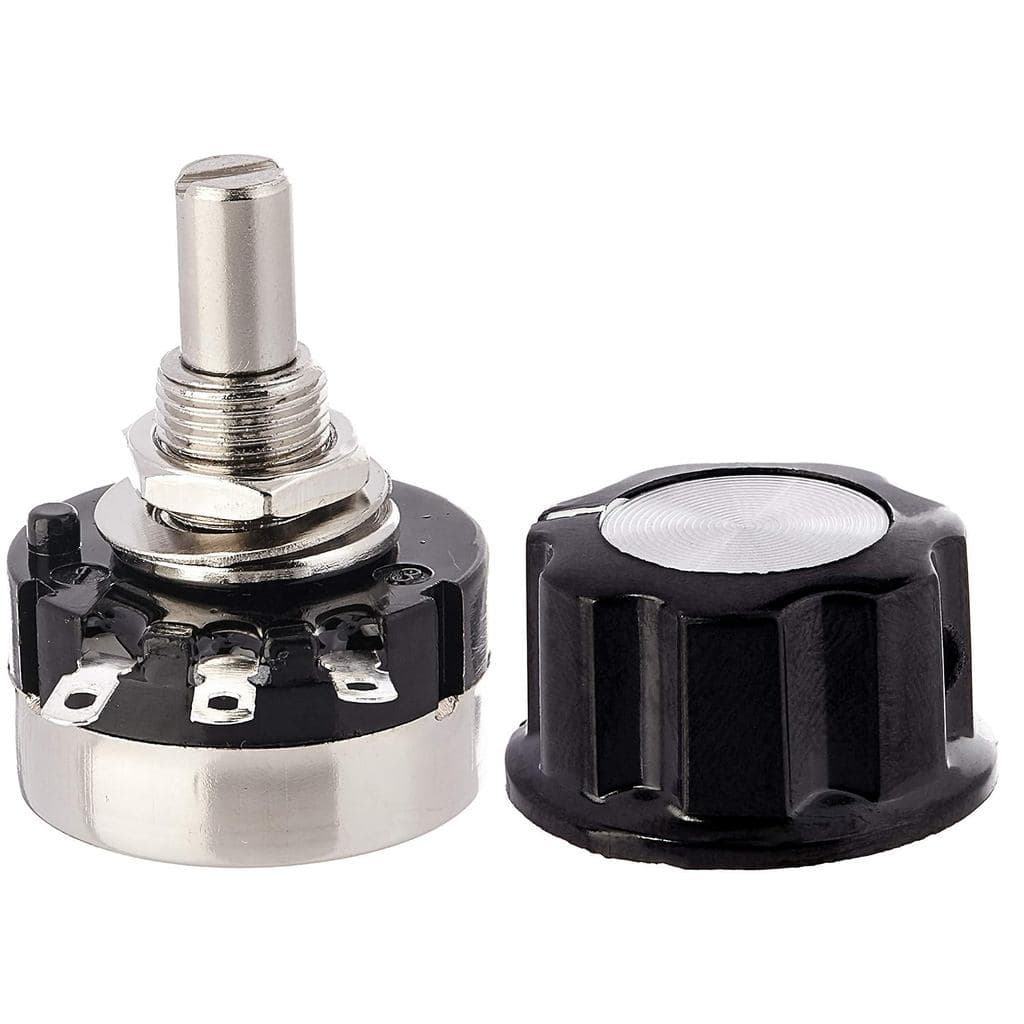 Potenciômetro Rotativo de Filme de Carbono de Uma Volta RV24YN20S 5K ohm com Eixo de 6mm e Botão