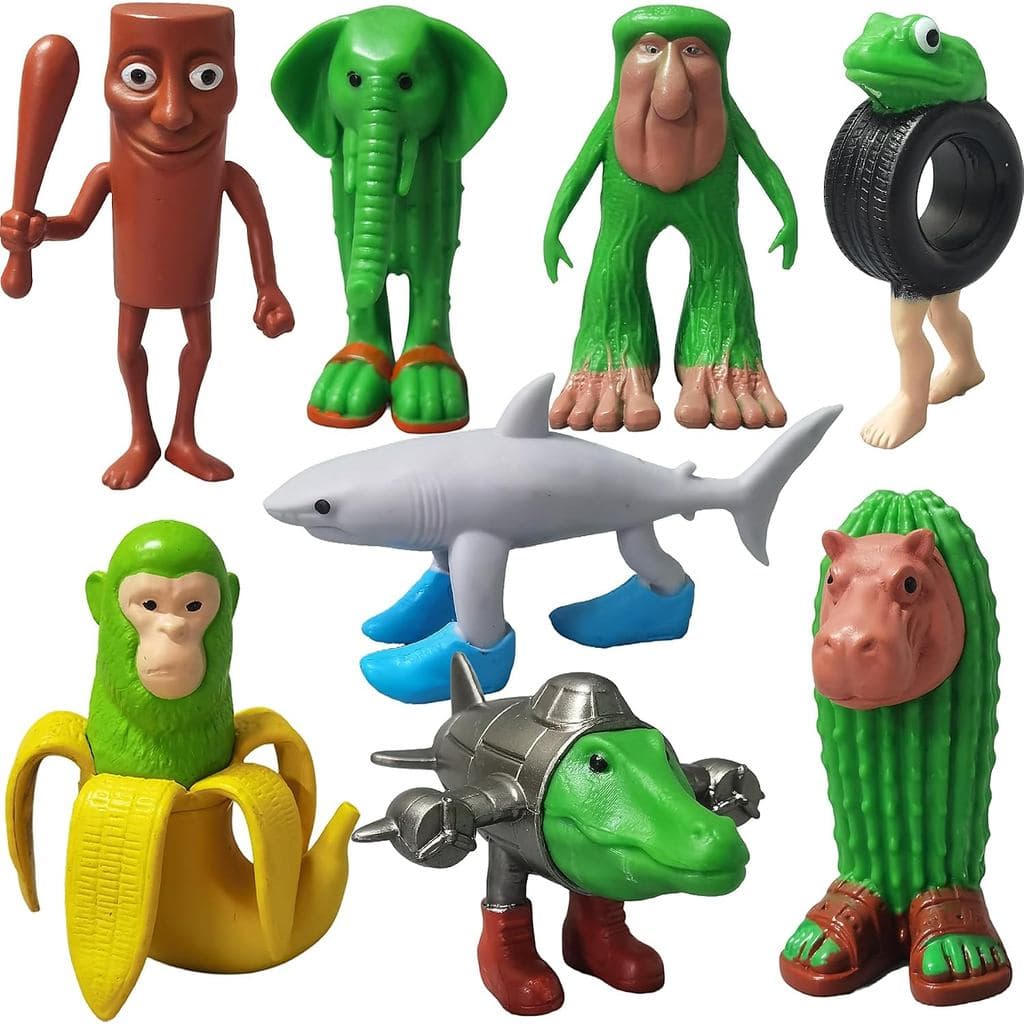 8PCS Italian Brainrot Action Figure,Tralalero Tralala Figures Toys with Tralalero Tralala, Tung Tung Tung Sahur, BRR BRR
