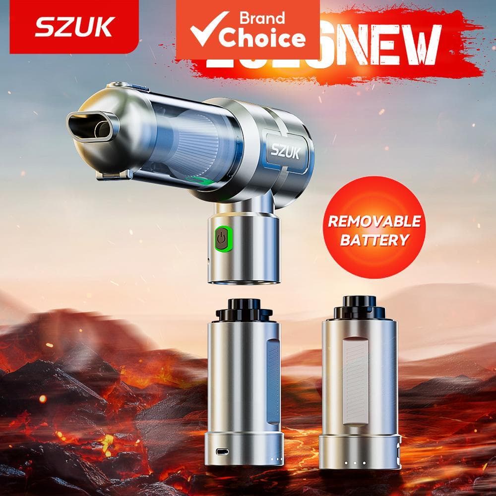 SZUK Novo Aspirador de Pó de Carro Mini Secador de Cabelo Funcional Potente Aspirador de Mão com Luz LED Portátil Sem