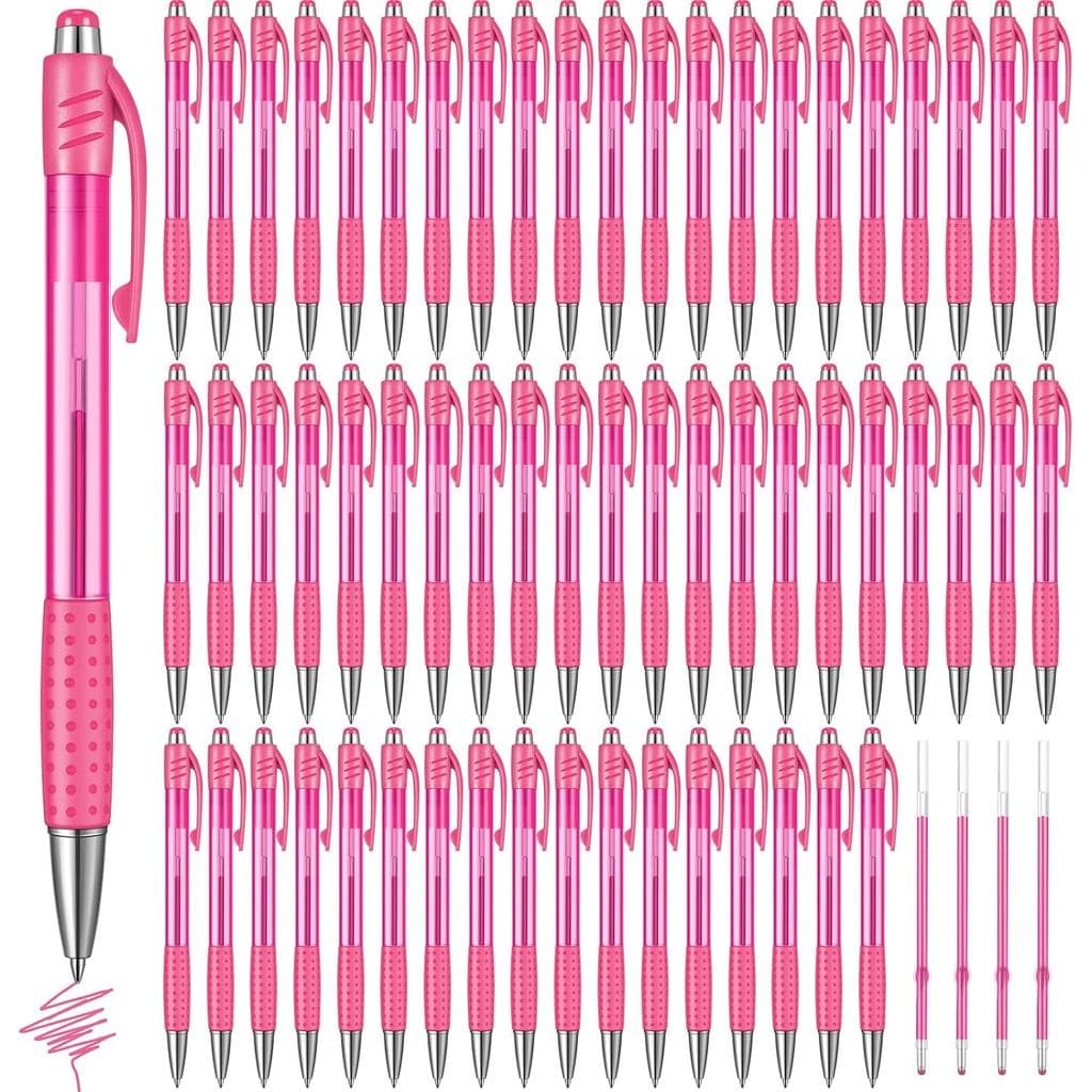 Cholemy 64 Canetas de Gel Retráteis Coloridas em Pacote, Ponta Fina de 0,7mm, Escrita Suave, Canetas de Clique com Empun