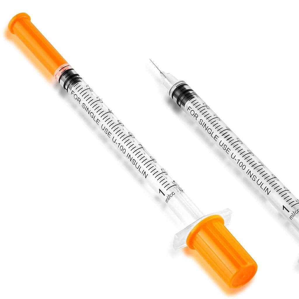 Seringa de 1ml/cc com agulha 31G de 0,3 polegadas - Seringa Laranja (31G-8mm-100 unidades)