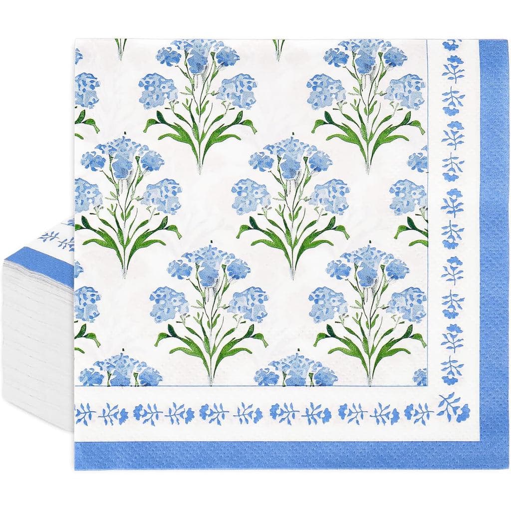 Whaline 100 Unidades de Guardanapos de Papel com Estampa de Hortênsia, Guardanapos Florais em Aquarela para Almoço, Desc
