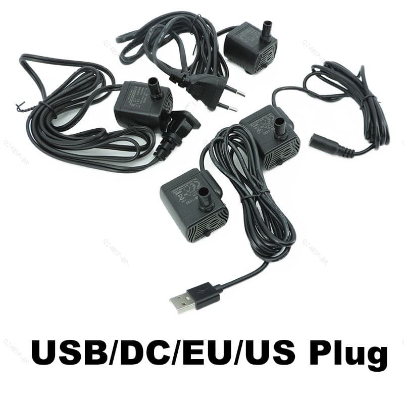 Ultra-Silencioso Mini Sem Escova AC DC USB Fonte Bomba De Água Submersível 5V 12V 5W-10W 200-400L/H Elevador Aquário BR2