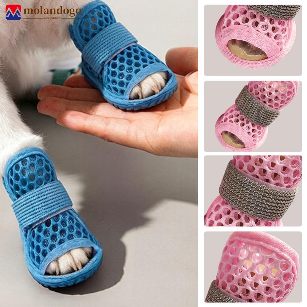 Milandogo Sandálias De Malha Respirável Para Cães Pequenos Sapatos De Verão Animais De Estimação Com Sola Elástica Antid
