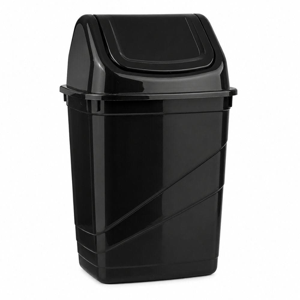 LIXEIRA MULTIUSO PRETA 14L BASCULANTE CESTO DE LIXO RESISTENTE PARA COZINHA BANHEIRO ESCRITORIO CHAO E BANCADA
