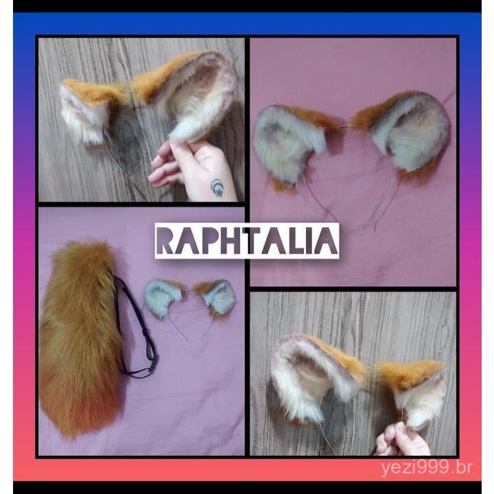 Orelhinha e/ou cauda de pelucia Raphtalia (The Rising of the Shild Hero) Cosplay
