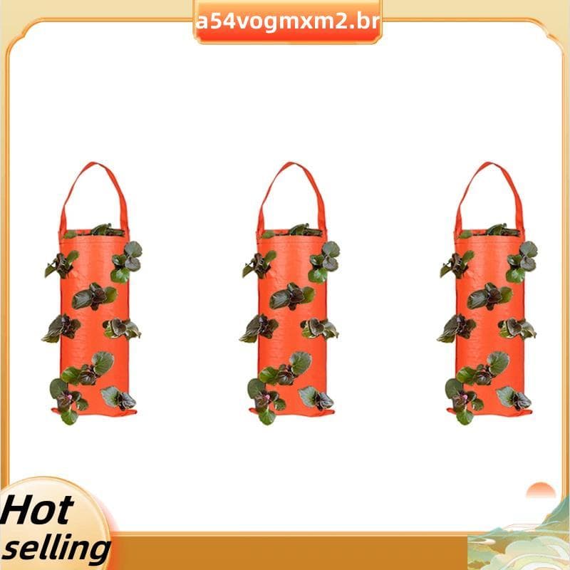 3 Pçs Respirável Pendurado Plantador Crescer Saco Morango Flor Sacos Batata Planta