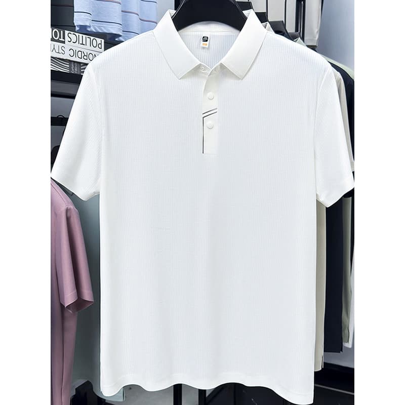 Roupas masculinas de golfe de verão, cor sólida, sensação de gelo, sem costura, manga curta, camiseta de secagem rápida,