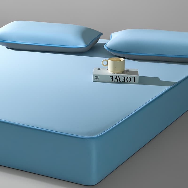 2026 Novo estilo de verão lençol de seda gelada estilo colchão de Mica conjunto de três peças lavável à máquina colcha c