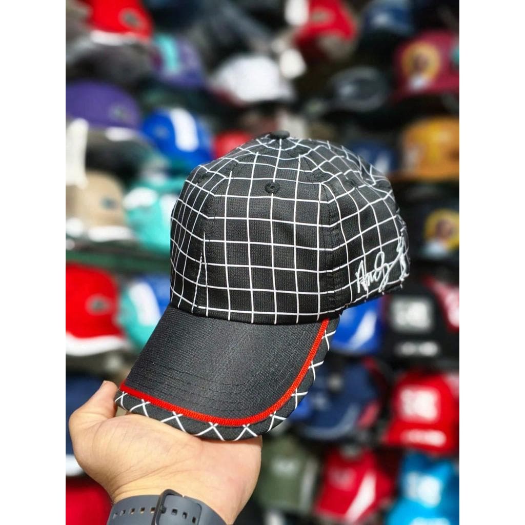 Boné Masculino Andy Sport Quadriculado Com Detalhe no Boné Em Tecido Sport Orgânico