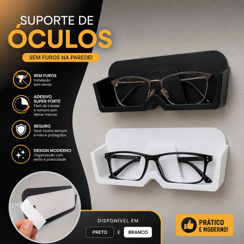 Suporte De Óculos Sem Precisar Furar Parede Organizador