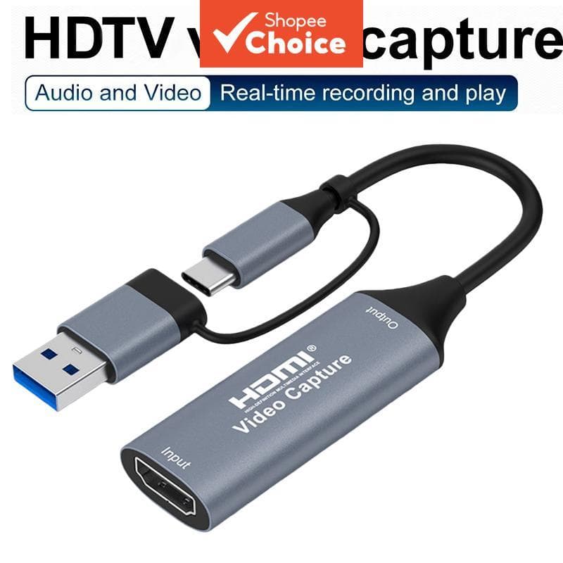 Placa De Captura De Áudio E Vídeo 2 Em 1 4K HDMI Para USB-A C 1080P Jogos Ao Vivo
