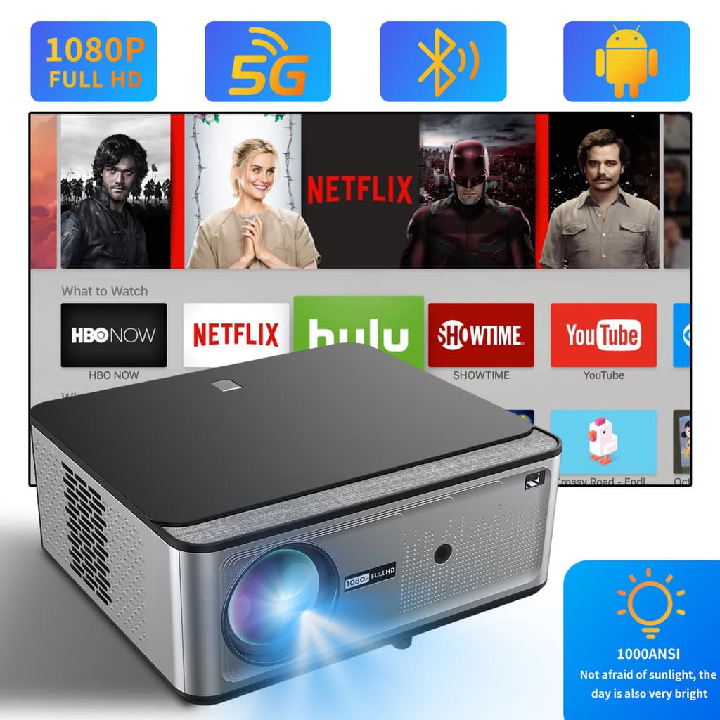 Pronto estoque Z2 Overseas Android Versão Projetor 800ANSI 1080P Haisi 352 2 + 32G WIFI6 Projetor de escritório doméstic