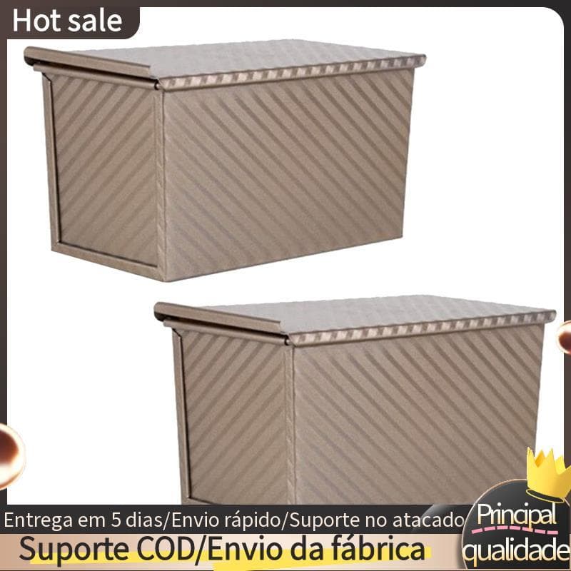 Forma De Pão Antiaderente De 2 Pacotes Com Tampa , Assadeira De Aço Carbono Para Caseiro , Torradas E Assadeiras