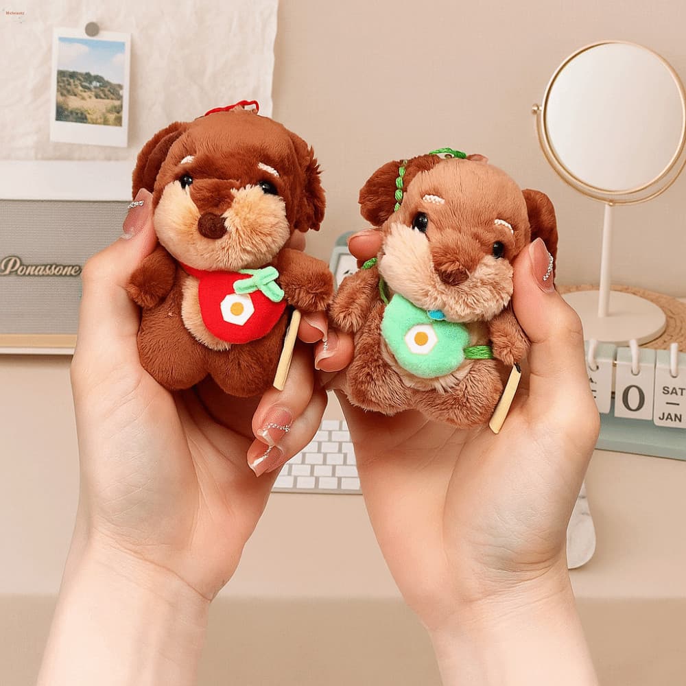 MXBEAUTY Pingente de Pelúcia de Cachorrinho Fofo, Formato de Cachorro, Material de Pelúcia, Chaveiro de Desenho Animado