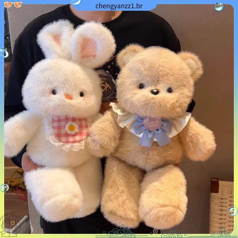 Correndo urso boneca Sanhua gato boneca menina dormir travesseiro boneca brinquedo de pelúcia presente aniversário