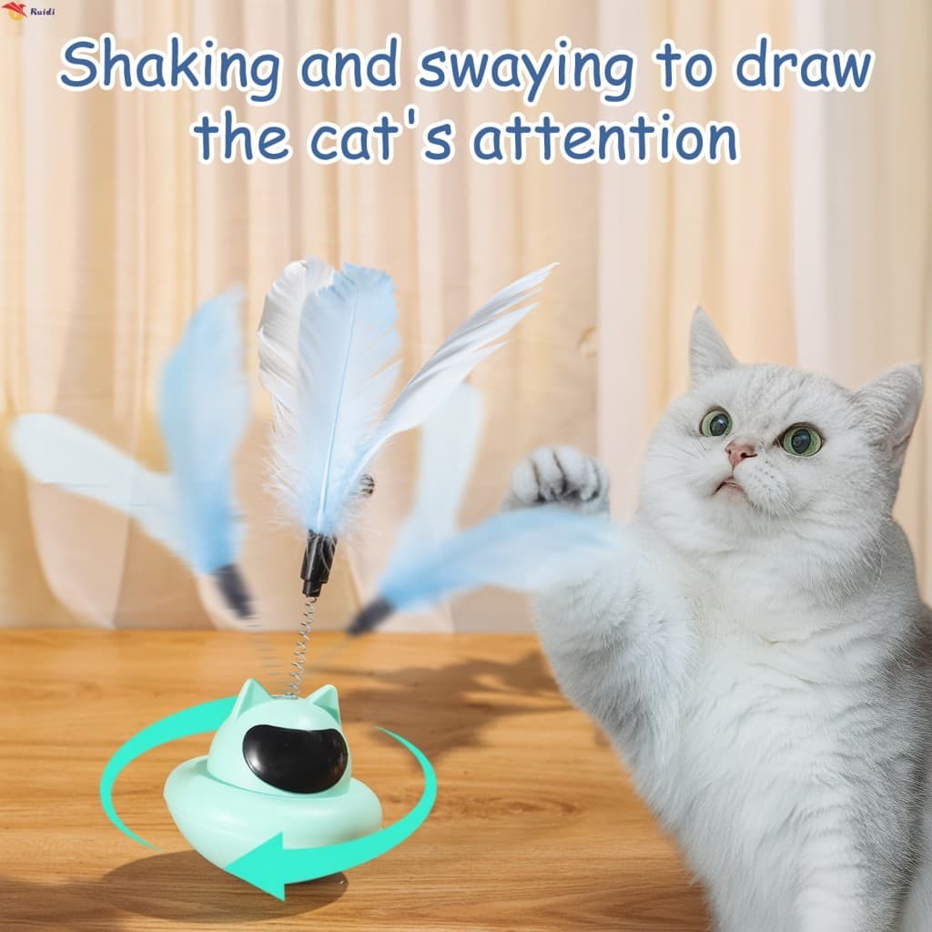 Brinquedo De Varinha De Provocação De Gato Com Ventosa-Jogo Interativo De Penas Duráveis Para Gatos