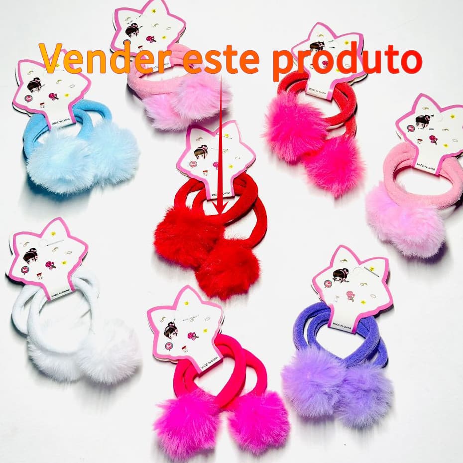 Kit 20 Unidades Xuxinhas Pom Pom o Elástico Scrunchies