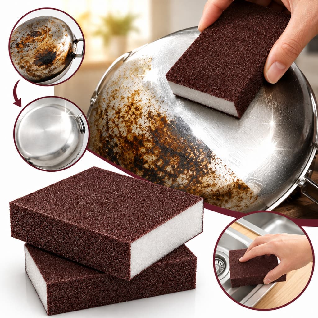Kit Esponja Mágica Limpeza Pesada Multiuso para Cozinha Banheiro