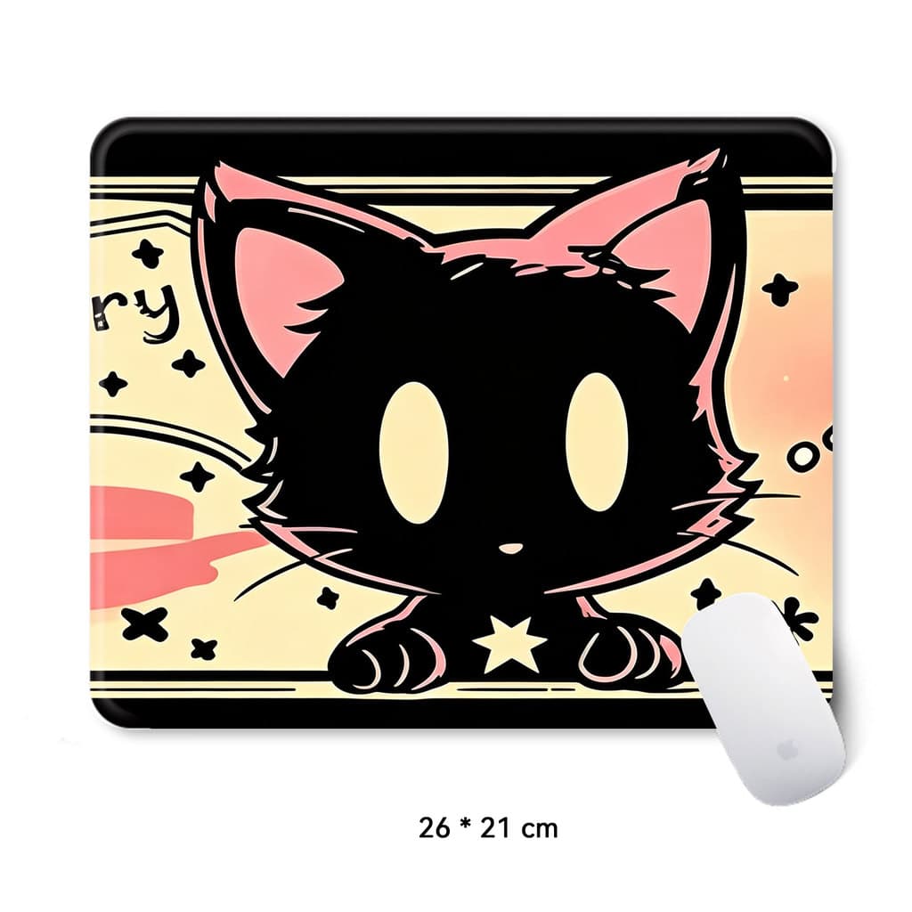 Orelha Rosa 26 * 21cm Mouse Pad Antiderrapante Engrossado 3mm Lavável Borda Costurada Tapete De Mesa MousePad