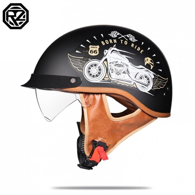 Capacete de Motocicleta ORZ, Meia Face, Estilo Vintage Harley MTZU