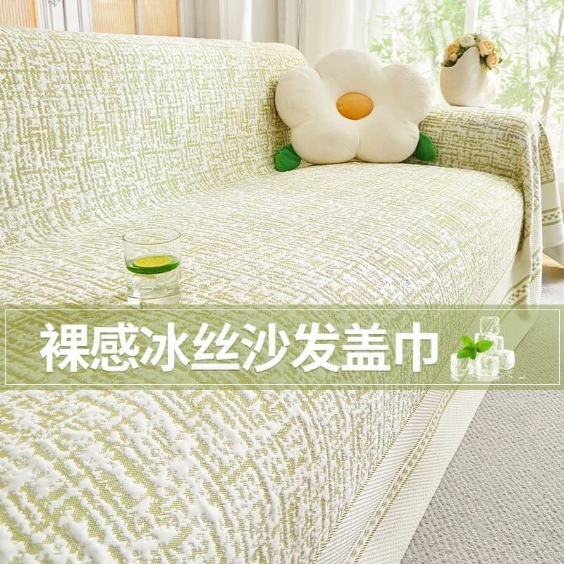 [Novo produto] Capa de sofá de seda gelada Pano Toalha de sofá Capa de sofá de verão Almofada de sofá Capa completa de u