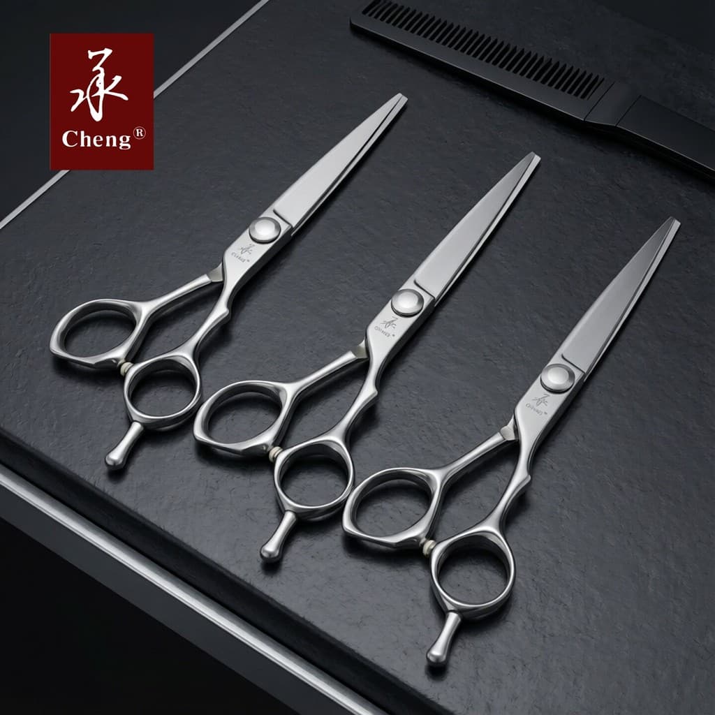 Cheng corte tesoura de corte de cabelo dedicado tesoura de cabeleireiro corte plano tesoura de dentes profissional