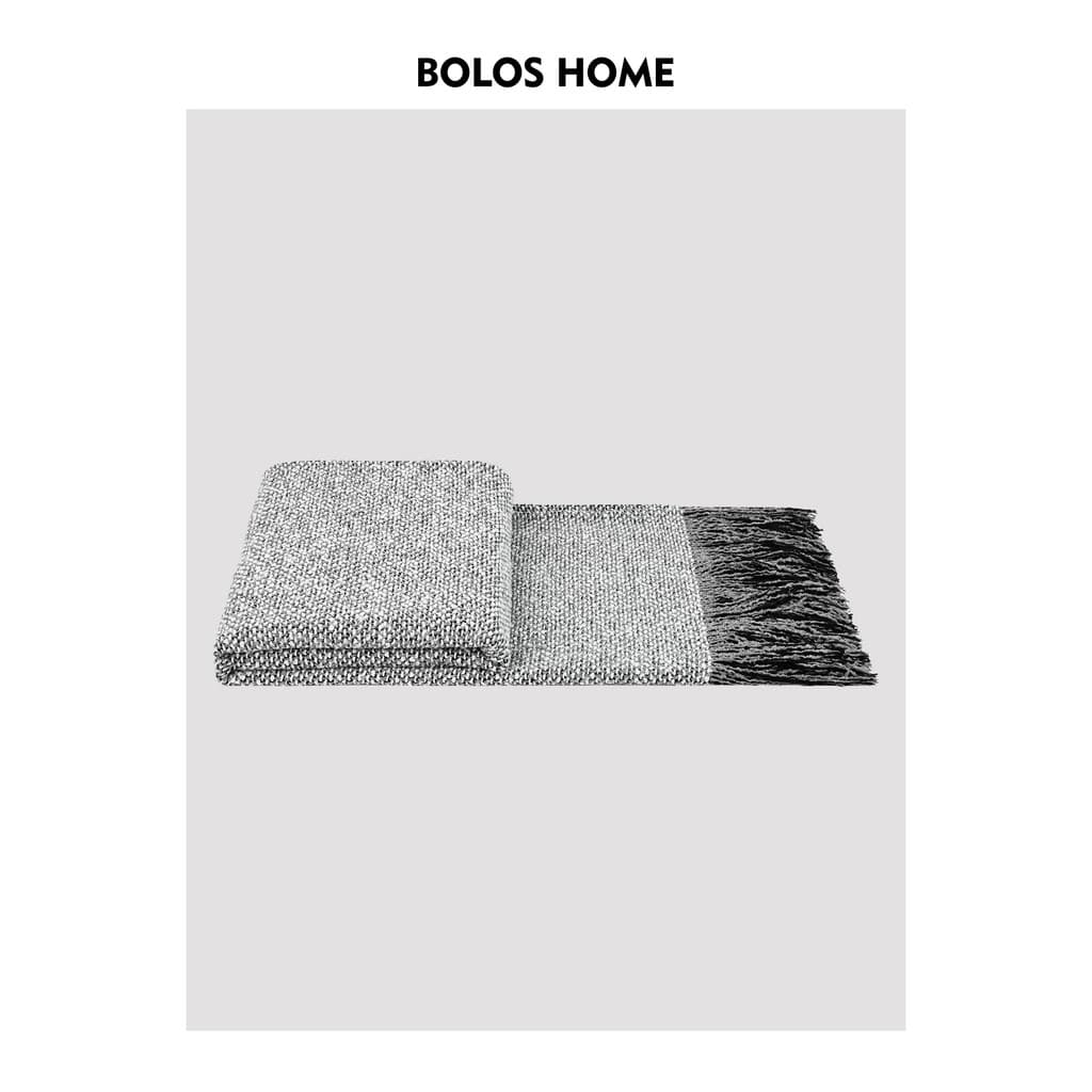 Bolos luz modelo de luxo cobertor do quarto preto cinza branco textura do floco de neve borla cobertor Villa High-End se