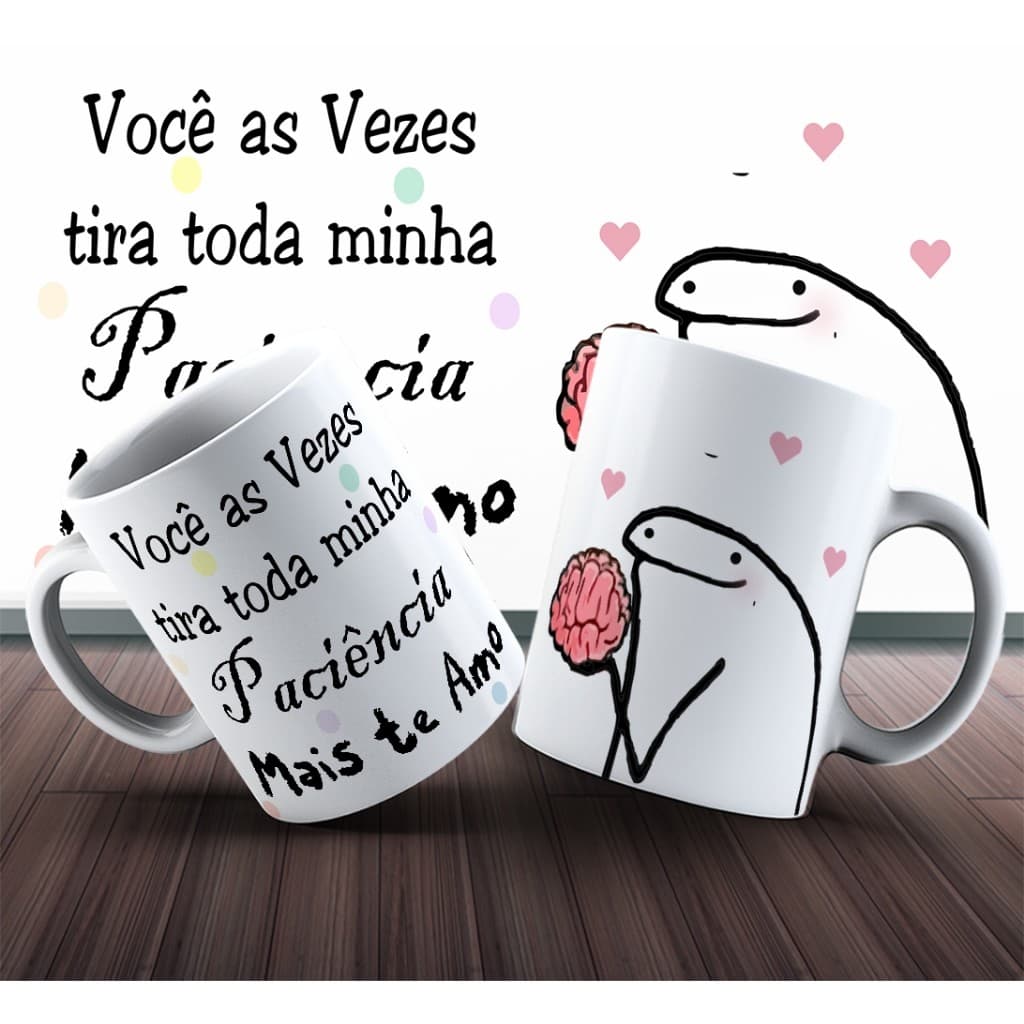 Caneca Flork Paciência Divertida de Porcelana 325 ml