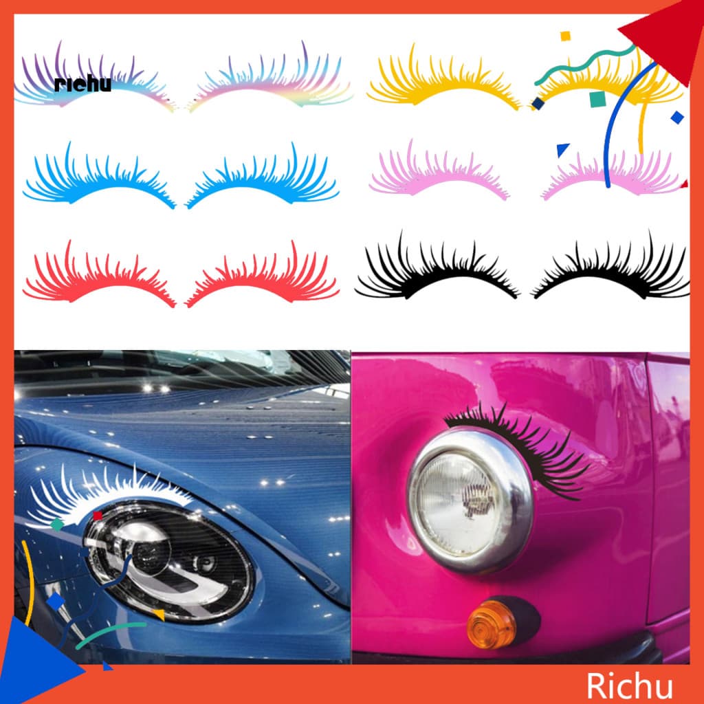 Adorable Gift Stickers Car Waterproof 2pcs Eyelash Funny Headlight Decals Cute Vehicle Decoration for Tailgate Fridge Wa
