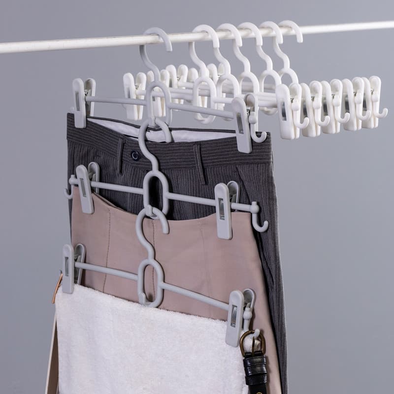 Multifuncional sem costura calças Rack clipe de armazenamento de guarda-roupa doméstico ferramenta útil pendurado calças
