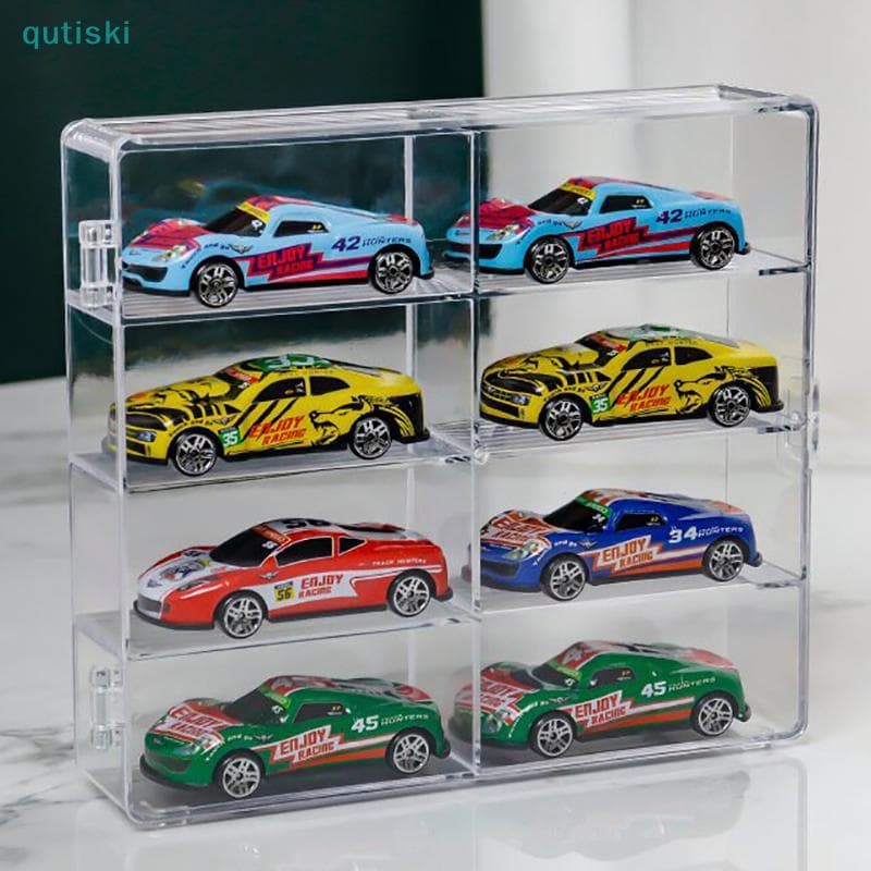 Capa De Exibição De Acrílico Para Alto-Falante QUTI Compatível Com Vitrine De 8 Slots Carros De Brinquedo Fundidos Em Pé