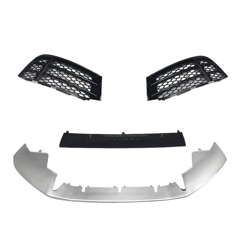 Adequado para Audi A5 S5 RS5 frente lábio defletor dianteiro prata inferior guarda nevoeiro quadro capa grade inferior N