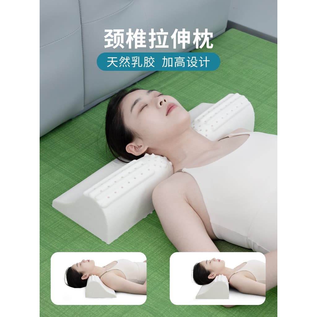Travesseiro de látex látex Natural, travesseiro para coluna cervical, auxílio para dormir, triângulo cilíndrico, travess