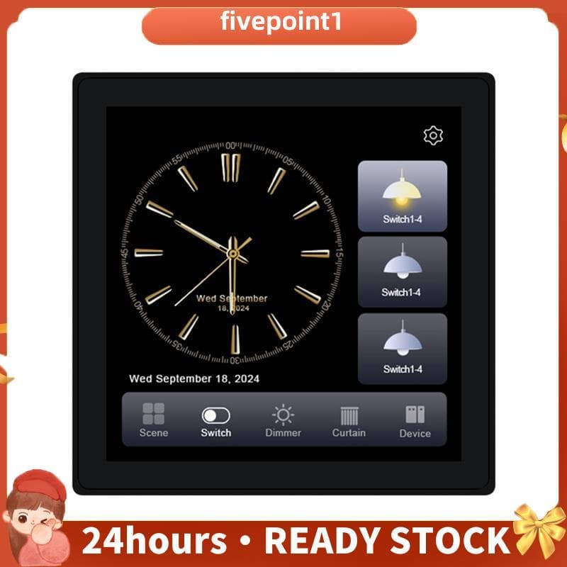 Tuya Painel De Controle Inteligente Tela Toque Interruptor Zigbee Casa Parede Push Luz Preto