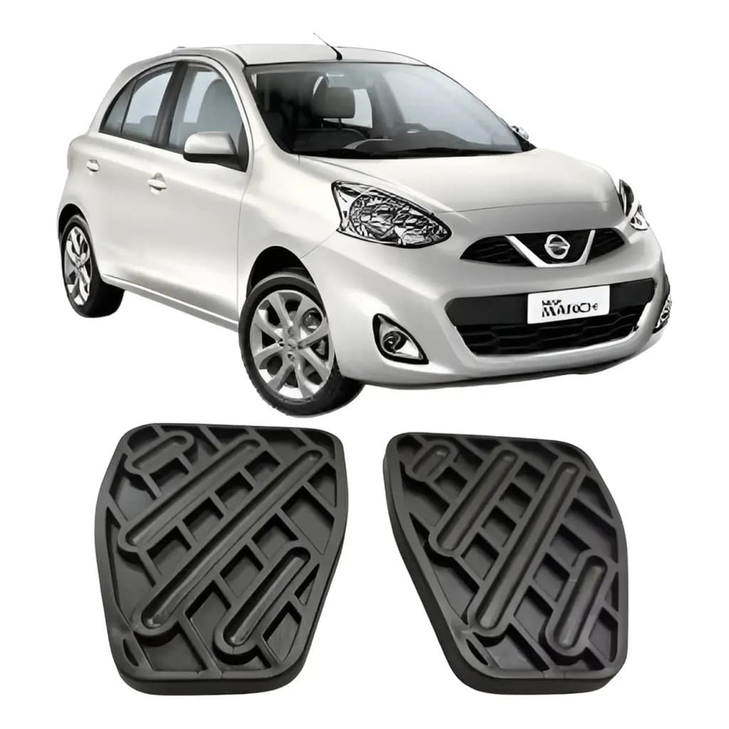 Par Capa Borracha Pedal Freio E Embreagem Nissan March Versa
