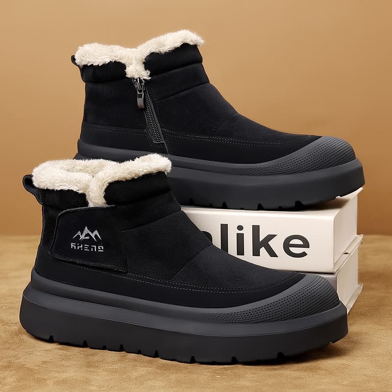 Botas de neve masculinas inverno novo estilo couro genuíno forro de lã lã quente ao ar livre antiderrapante nordeste sap