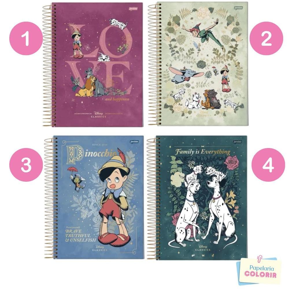 Caderno Universitário 10 matéria Disney Clássicos modelo 2027- Jandaia