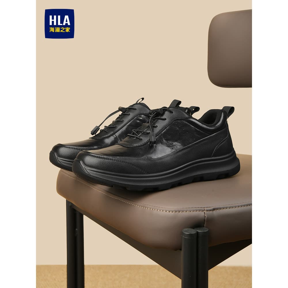 HLA/Hailan House sapatos masculinos 2026 novos sapatos casuais moda masculina negócios clássico sapatos de couro esporti