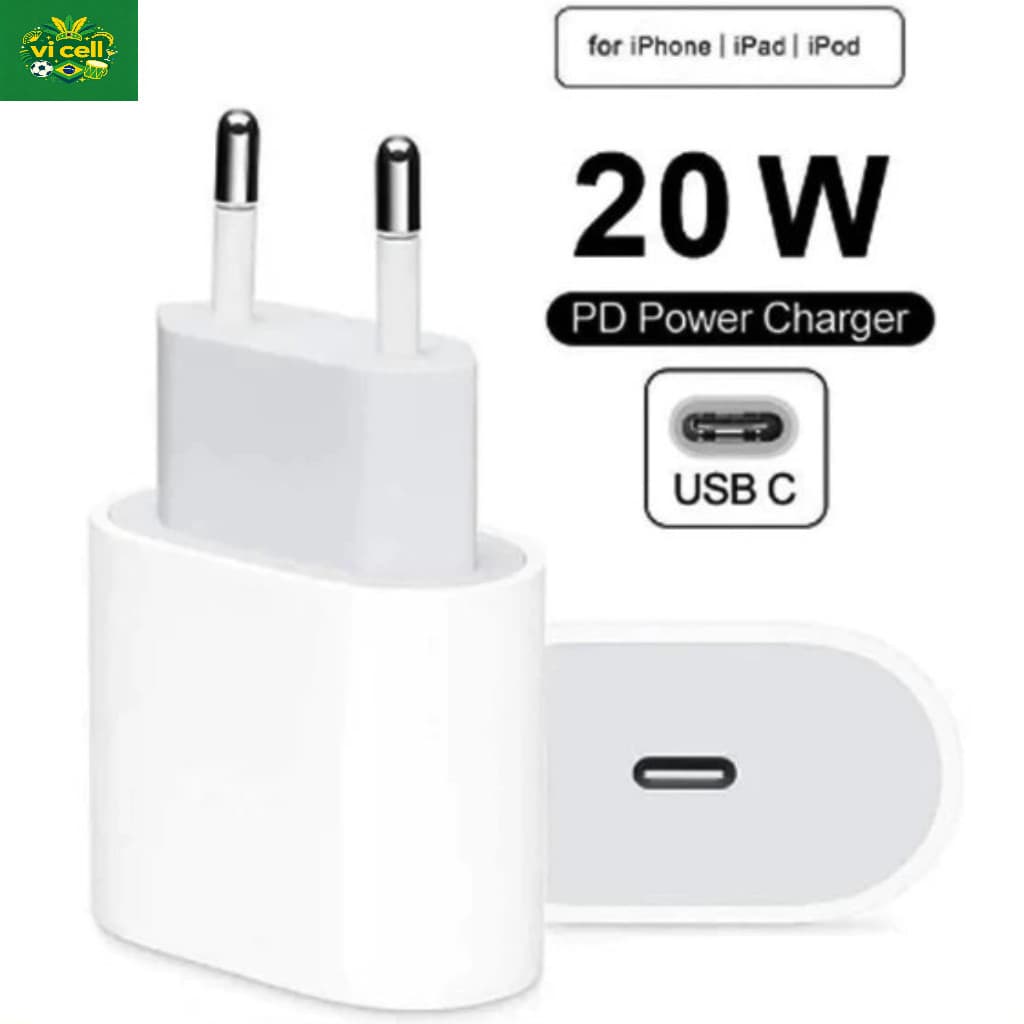 Carregador Turbo 20W - Fonte Tomada Tipo C Turbo Cabo Lightning para iPhone 6-14 Pro Max